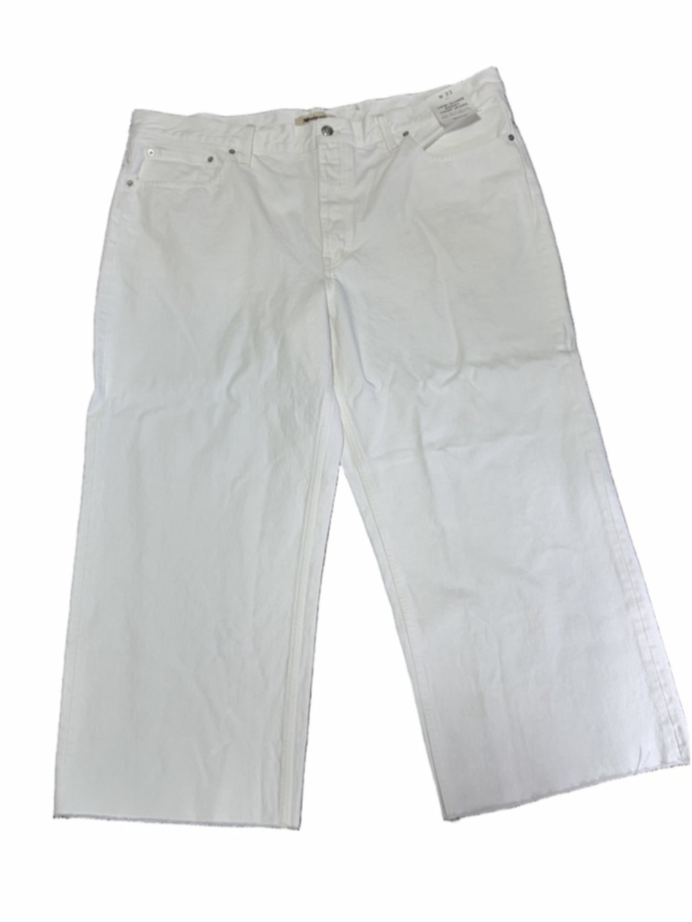 NWT Madewell Low-Slung Baggy Crop size 33 in white NU173 - Picture 2 of 9